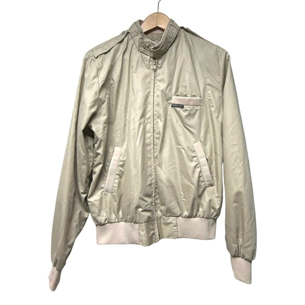 Vintage 80s Members Only Mens 42 Jacket Khaki Racer Retro Europe Craft Street